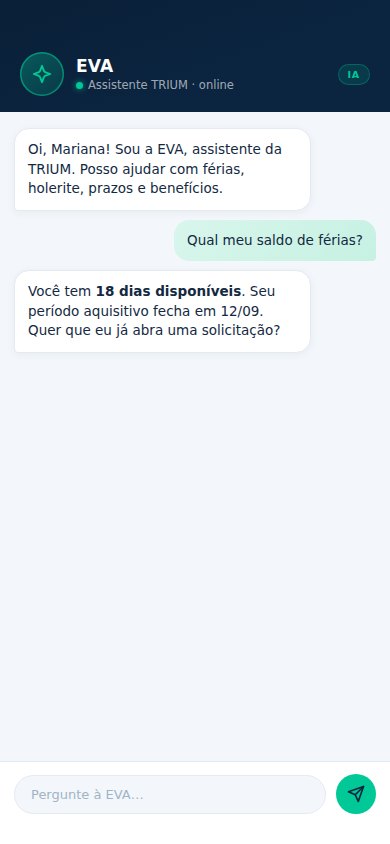 EVA respondendo um colaborador no app da TRIUM